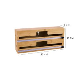 Organizador de Rolos de Bambu Lyor 33 X 15 X 9 Cm:bambu - 3