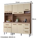 Ver imagem 3 de Kit de Cozinha 9 Portas 4 Gavetas com Nicho Vitorina Savana / Off White