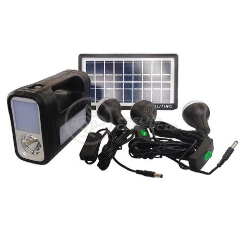 Kit Lanterna Placa Solar Carregador Portatil Emergência