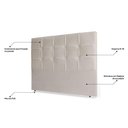 Ver imagem 3 de Cabeceira Estofada Box Casal Fiorella 140cm Suede Marfim
