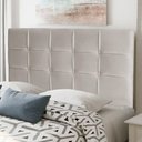 Ver imagem 4 de Cabeceira Estofada Box Casal Fiorella 140cm Suede Marfim