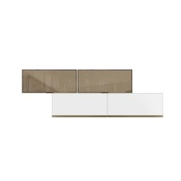 Rack Suspenso Para Sala Em Vidro Reflecta Com Porta Basculante 100% MDF 200cm 4 Portas Branco Louis - 2 Rack Suspenso Para Sala Em Vidro Reflecta Com Porta Basculante 100% MDF 200cm 4 Portas Branco Louis - 2