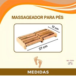 Massageador Pés Massagem Dor Pés Rolo Madeira Cuidado Alivio da Tensao Relaxamento Cuidados Diabetes - 4