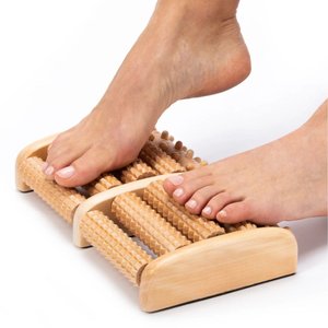 Massageador Pés Massagem Dor Pés Rolo Madeira Cuidado Alivio da Tensao Relaxamento Cuidados Diabetes