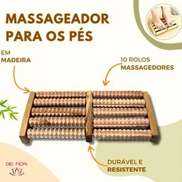 Massageador Pés Massagem Dor Pés Rolo Madeira Cuidado Alivio da Tensao Relaxamento Cuidados Diabetes - 2