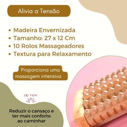 Massageador Pés Massagem Dor Pés Rolo Madeira Cuidado Alivio da Tensao Relaxamento Cuidados Diabetes - 3