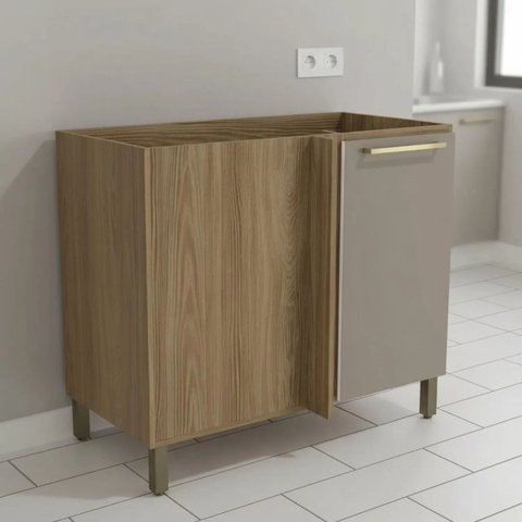 Armário de Cozinha Balcão de Canto 1 Porta 52x98cm com Pés Botanic Kappesberg