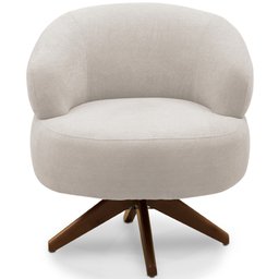 Poltrona Decorativa Giratória Sala de Estar Living Seven F04 Bouclê Cru - Lyam Decor - 3