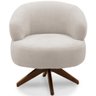 Poltrona Decorativa Giratória Sala de Estar Living Seven F04 Bouclê Cru - Lyam Decor - 3