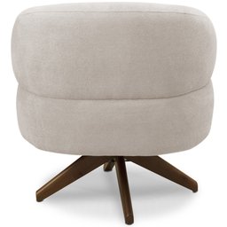 Poltrona Decorativa Giratória Sala de Estar Living Seven F04 Bouclê Cru - Lyam Decor - 7