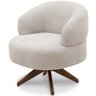 Poltrona Decorativa Giratória Sala de Estar Living Seven F04 Bouclê Cru - Lyam Decor - 1