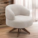 Ver imagem 2 de Poltrona Decorativa Giratória Sala de Estar Living Seven F04 Bouclê Off White - Lyam Decor