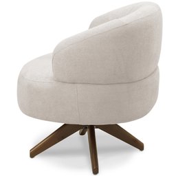 Poltrona Decorativa Giratória Sala de Estar Living Seven F04 Bouclê Cru - Lyam Decor - 6