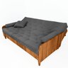 Sofá Cama Paris Ii Ripado Acquablock Madeira Maciça Natural - Chumbo - 3