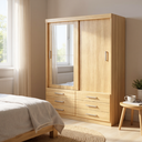 Ver imagem 5 de Guarda-Roupa Solteiro 2 Portas 6 Gavetas com Espelho Capri