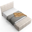 Ver imagem 3 de Kit Cabeceira Cama Box King 195cm com Calçadeira Roma W01 Linho Cru - Lyam Lyam Decor