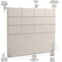 Ver imagem 5 de Kit Cabeceira Cama Box King 195cm com Calçadeira Roma W01 Linho Cru - Lyam Lyam Decor