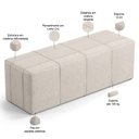 Ver imagem 7 de Kit Cabeceira Cama Box King 195cm com Calçadeira Roma W01 Linho Cru - Lyam Lyam Decor