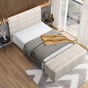 Ver imagem 4 de Kit Cabeceira Cama Box King 195cm com Calçadeira Roma W01 Linho Cru - Lyam Lyam Decor