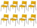 Ver imagem 2 de Cadeira Iso Base Cinza Escola, Escritório Amarelo Kit 8 Un