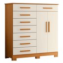 Ver imagem 5 de Guarda Roupa Casal Triton Plus 11 Portas com Espelho e Cômoda Verona Cinamomo Off White - Móveis Alb