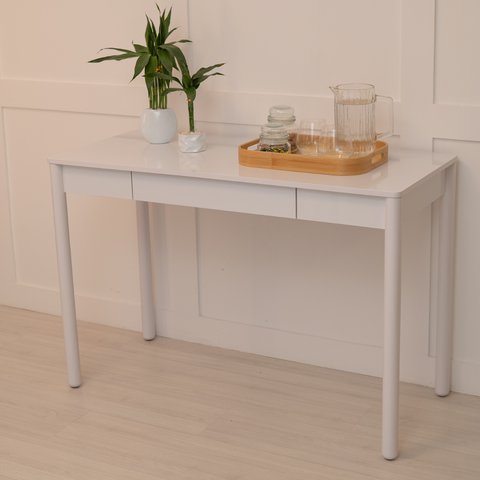 Escrivaninha Trento Multifuncional 114cm de Comprimento 1 Gaveta Branca