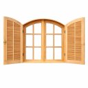 Ver imagem 4 de Janela de Madeira Veneziana Abrir/abrir Arco Eucalipto Grandis Rosa - 1,20 (a) X 1,40 (l)