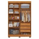 Ver imagem 2 de Guarda Roupa Solteiro Flórida 4 Portas Amadeirado Acetinado - Tigus