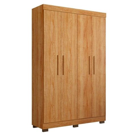 Guarda Roupa Solteiro Flórida 4 Portas Amadeirado Acetinado - Tigus