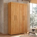 Ver imagem 4 de Guarda Roupa Solteiro Flórida 4 Portas Amadeirado Acetinado - Tigus