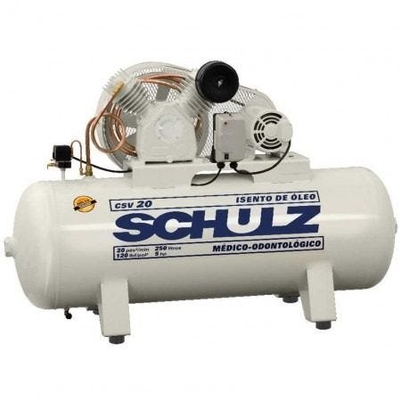 Compressor Schulz Csv 20 250 Litros 120 Libras 5 Cv 220v Trifásico Isento de Óleo - 1