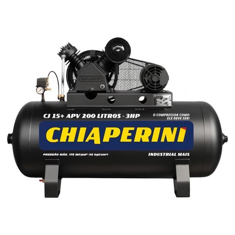 Compressor de Ar Alta Pressão 15 Pés 200 Litros Monofásico - Cj 15+ Apv 200l - Chiaperini