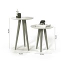 Ver imagem 3 de Conjunto de Mesinhas de Canto Retro Pés de Madeira: Off White