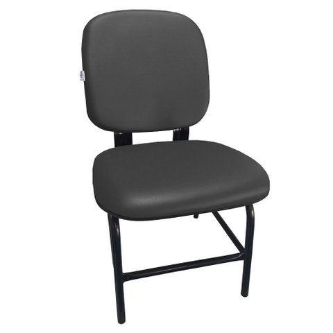 Cadeira Cadeirão Reforçado Po Plus Size 180 Kg Anatômica Courvin Preta