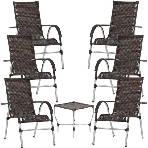 Jogo de Cadeiras e Mesa Vênus para Área Varanda Edícula Churrasco Trama Original