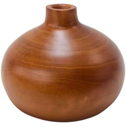 Vaso Decorativo Enfeite Home&Co Madeira 17x23x23cm Natural