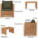 Ver imagem 2 de Mesa Centro e 4 Poltronas Madri Corda Náutica Estofado 13 Trama Original