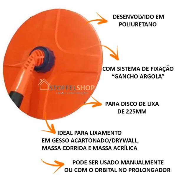 Suporte De Lixa De Disco Manual Circular 225mm Lançamento - 2