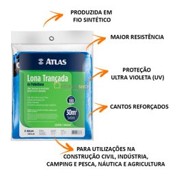 Lona Plástica Leve Azul Impermeável Carga Piscina 5x6 Mts - 2