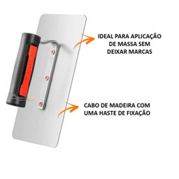 Desempenadeira Aço Temperado Borda Canto Arredondado 25x12cm - 3 Desempenadeira Aço Temperado Borda Canto Arredondado 25x12cm - 3