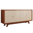 Ver imagem 1 de Balcao Buffet 4 Portas 180 Cm Soleil Freijo Off White Dj Moveis