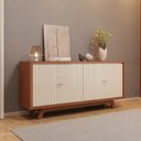 Ver imagem 4 de Balcao Buffet 4 Portas 180 Cm Soleil Freijo Off White Dj Moveis