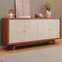 Ver imagem 2 de Balcao Buffet 4 Portas 180 Cm Soleil Freijo Off White Dj Moveis