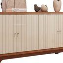 Ver imagem 3 de Balcao Buffet 4 Portas 180 Cm Soleil Freijo Off White Dj Moveis