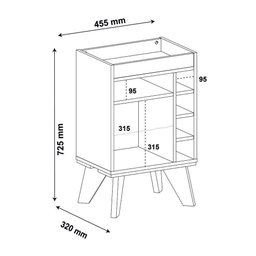 Adega Bar Retrô com Espelho Multimóveis CR50033 - 5