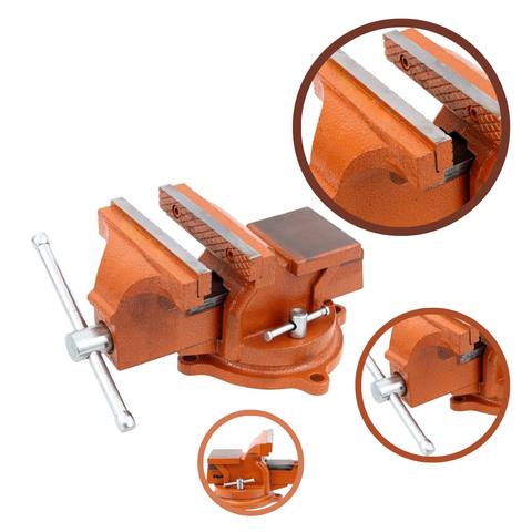 Torno/Morsa Sparta de Bancada 5" 125Mm Rotativa com Bigorna