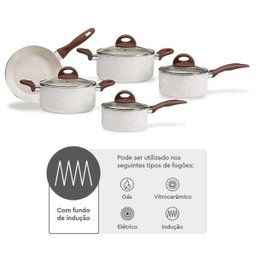 Jogo de Panelas Brinox Granada 5pçs Revestimento Cerâmico com Indução Vanilla 4774/101 - 2