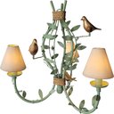 Ver imagem 1 de Lustre Decorativo de Teto com Pássaros Porcelana e Cúpulas