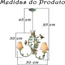 Ver imagem 2 de Lustre Decorativo de Teto com Pássaros Porcelana e Cúpulas