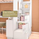 Ver mais imagens de Cama Infantil Alta com Guarda-Roupa 2 Portas e Escrivaninha Multimóveis Crrui-CAM011 Branco